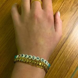 OCEAN THEMED JEWELRY Beaded bracelet with matching pearl and sea turtle earrings